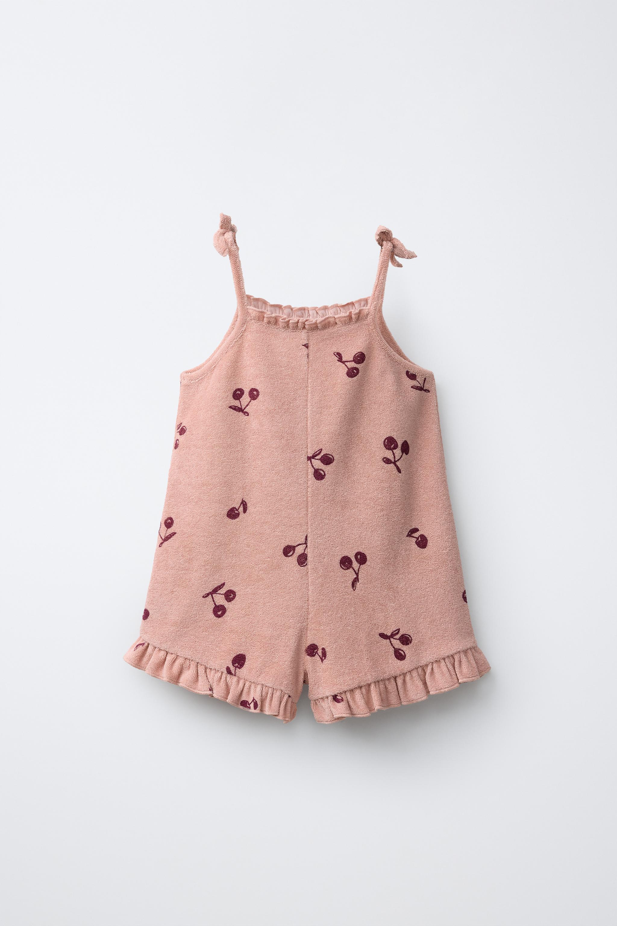 CHERRY TERRY CLOTH SHORT JUMPSUIT